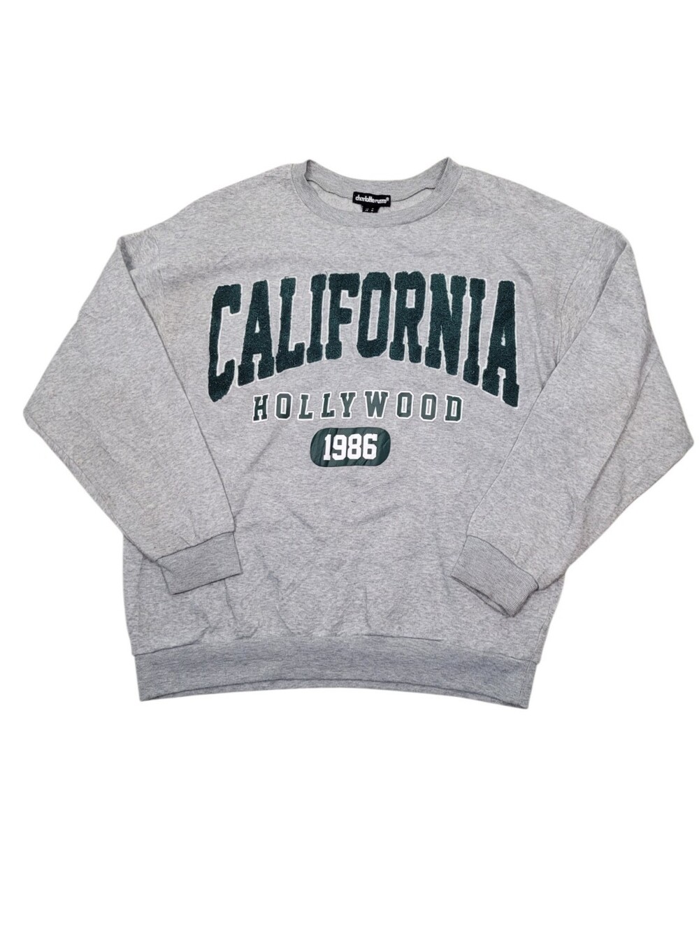 2/$20 California Hollywood Grey & Green Sweatshirt Top Size: M
